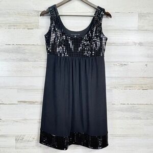 Tiana B. Black Tank Dress Shimmer Sequin Top Party Cocktail Evening Sleeveless S